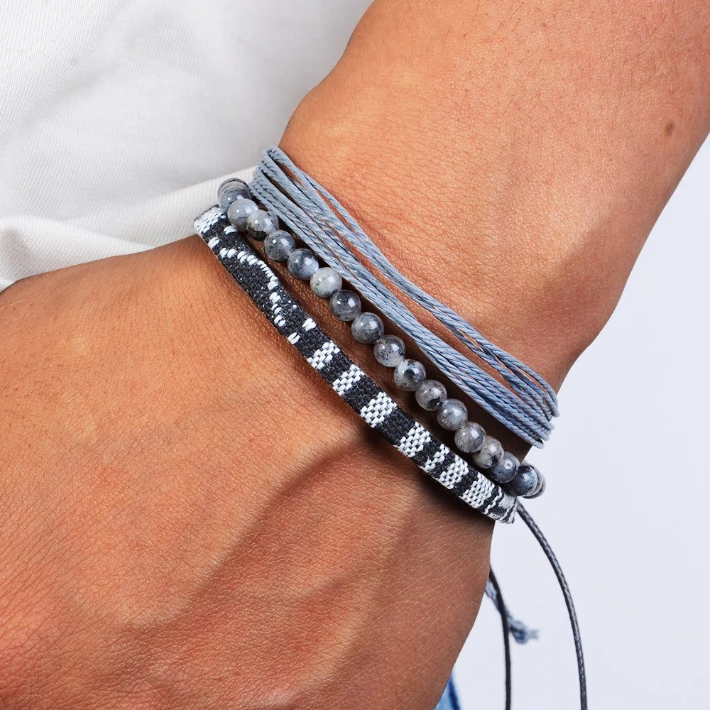 3pcs/set Men's Braided Bracelet