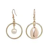 Seashell Earrings Beach Jewelry Drop Earrings (Pair)