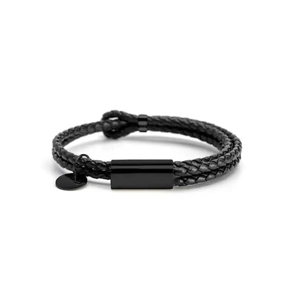 Leather Double Rope Braided Bracelet for Couples