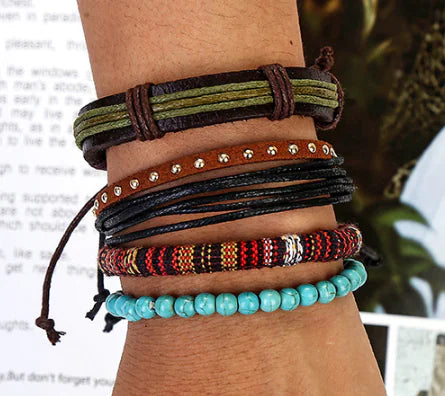 Vintage Cowhide Men's Bracelet and Wristband Collection