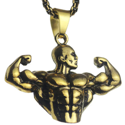 Men's Fitness Necklace for Bodybuilding and Muscle Support