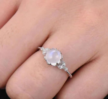 Moonstone Engagement Opal Fashion Ring for Women