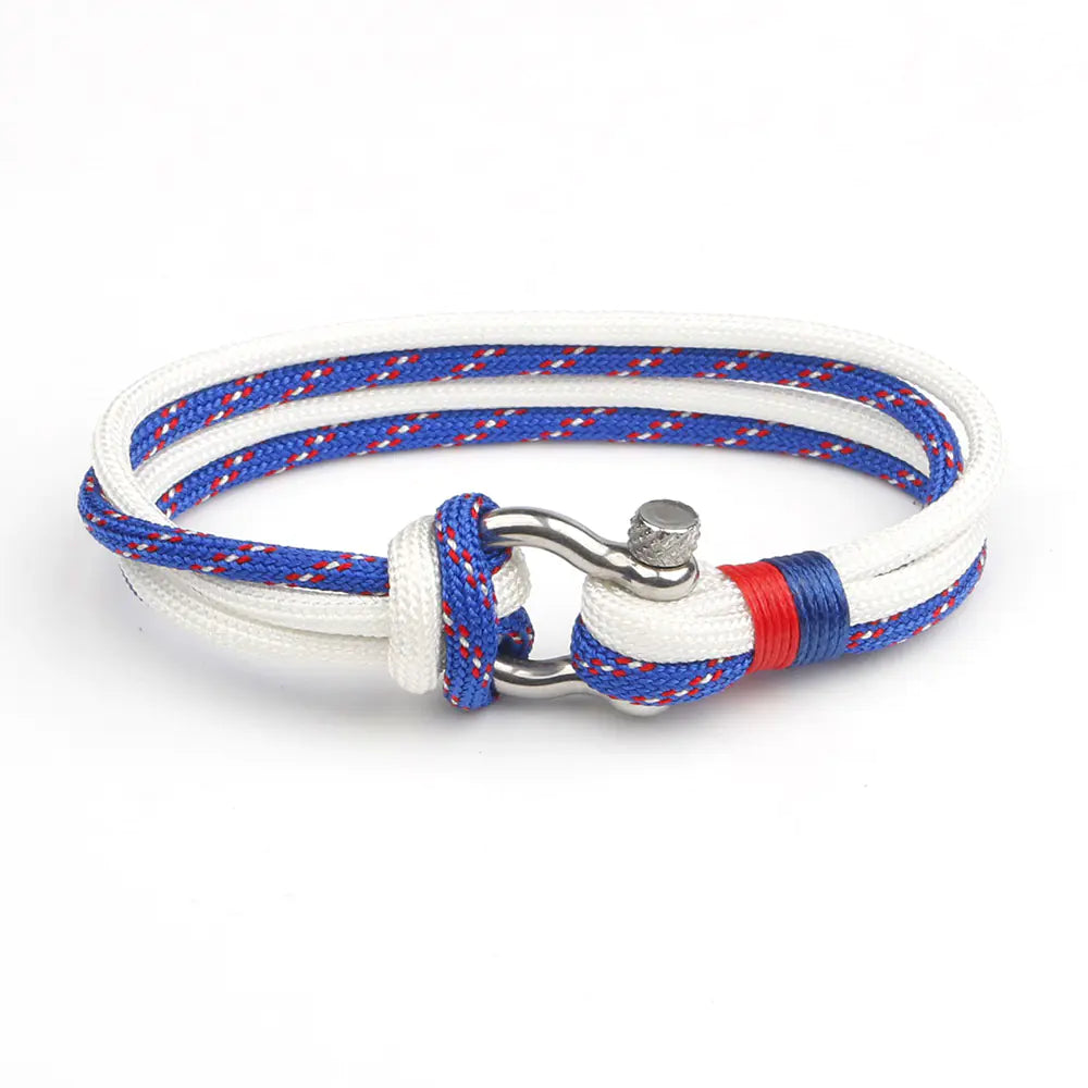 Stainless Steel Buckle Bracelet with Umbrella Rope