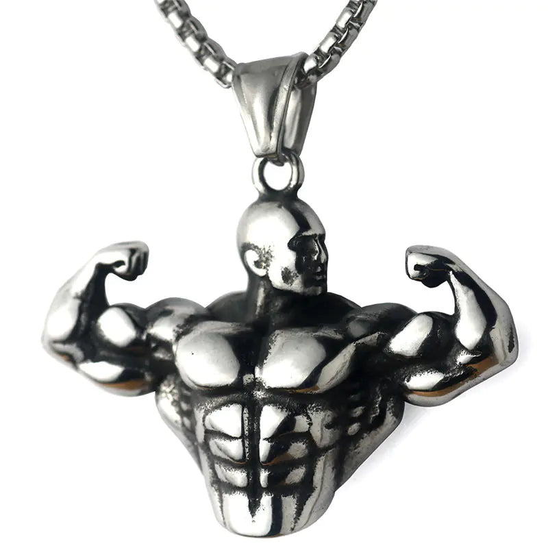Men's Fitness Necklace for Bodybuilding and Muscle Support