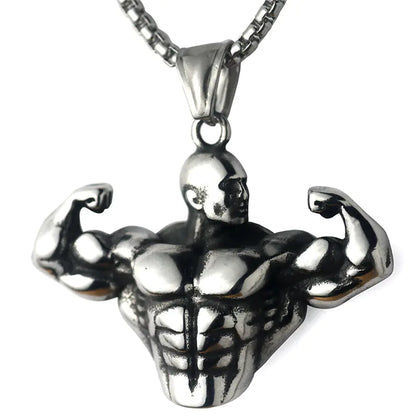 Men's Fitness Necklace for Bodybuilding and Muscle Support