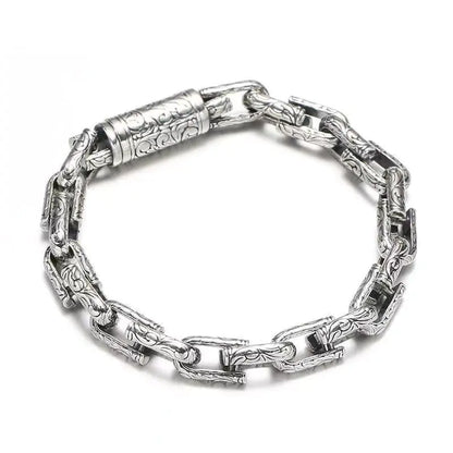 Xiangyun Chinese Style Silver Men's Bracelet