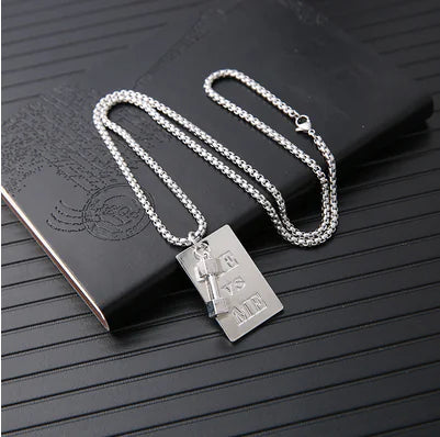 Trendy Men's Necklace with Hip-Hop Pendant and Chain