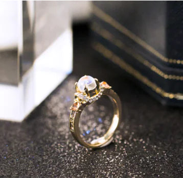 Vintage Moonstone Stylish Alloy Ring for Women