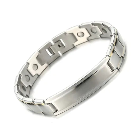 Magnetic Stainless Steel Engraved Men's Bracelet