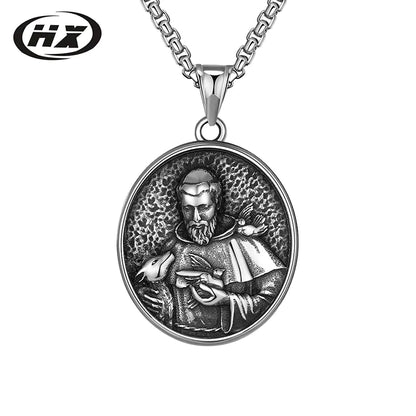 Titanium Steel Jesus Pendant Men's Stainless Necklace