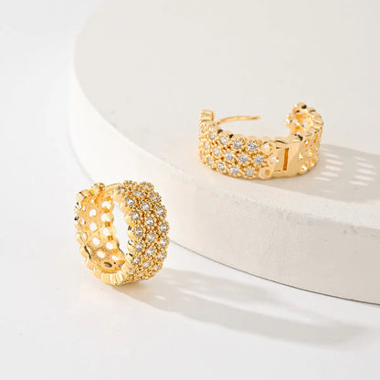 Elegant Gold All-Match Copper Earrings