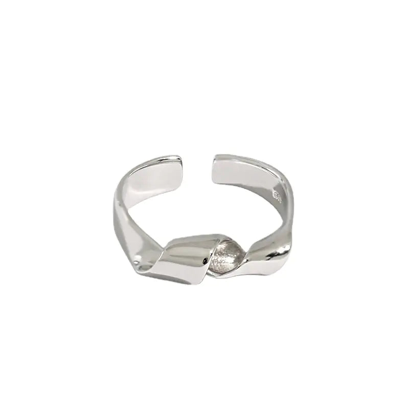 18k Gold Spiral Silver Ring for Women