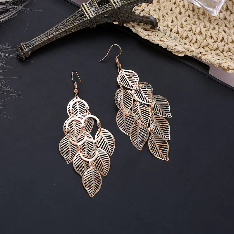 Hollow Leaf Earrings - Leaf Drop Earrings Design