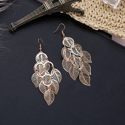 Hollow Leaf Earrings - Leaf Drop Earrings Design