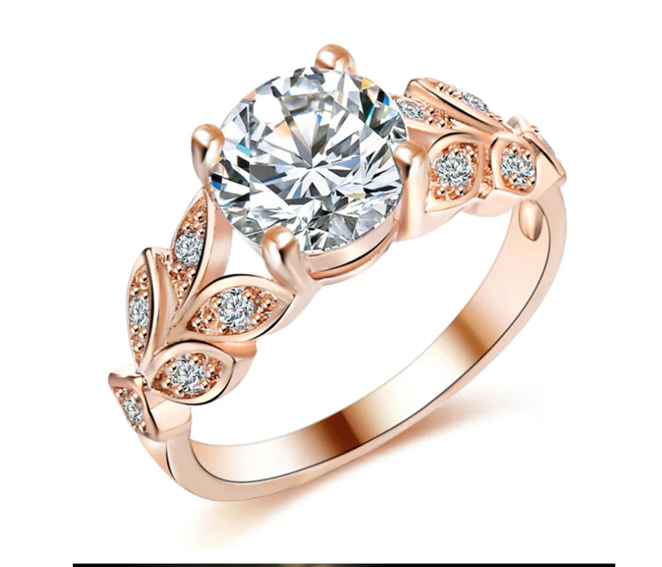 Zircon Rose Gold Gemstone Women's Ring