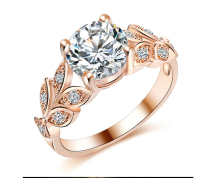 Zircon Rose Gold Gemstone Women's Ring