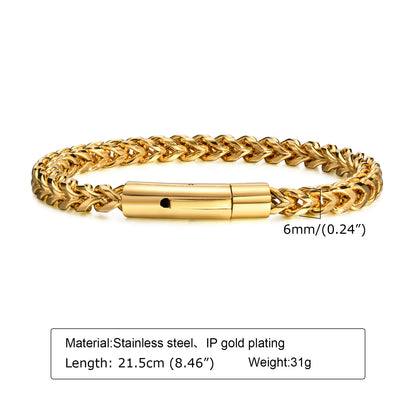 Vintage Gray Stainless Steel Men's Bracelet Chain