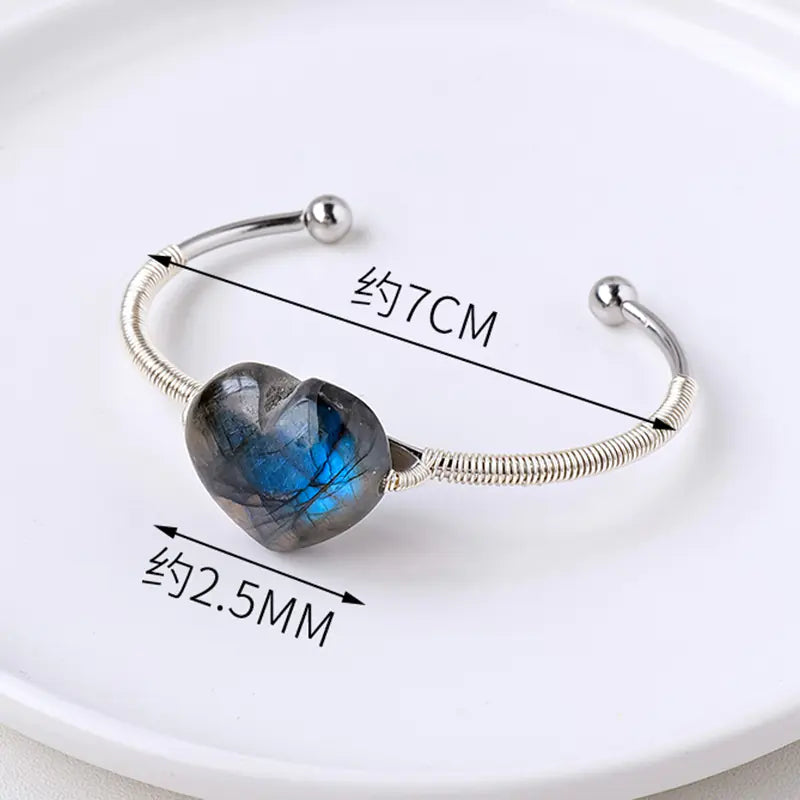 Blue Light Labradorite & Moonstone Women's Bracelet