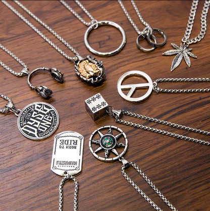 Trendy Men's Necklace with Hip-Hop Pendant and Chain