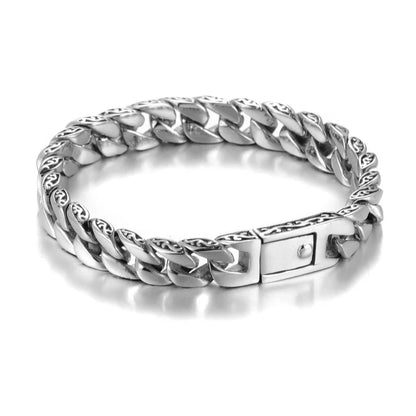 Silver Plated High Quality Fashion Miami Cuban Chain Bracelet Men's Trend Charm Bracelet Casual Business Party Jewelry Gift