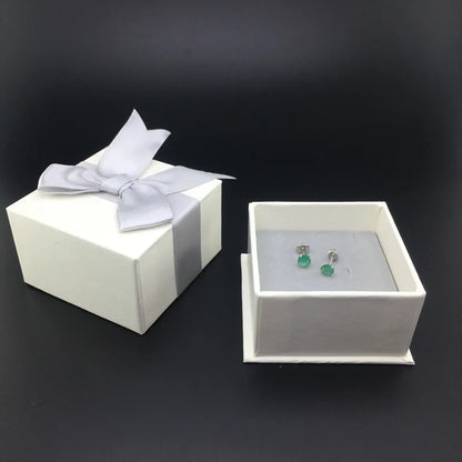 Real Natural Emerald Earrings Sterling 925 Silver Elegant Fine Jewelry For Women Lady Party Wedding Gift with Box