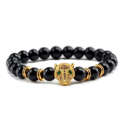 Black Volcanic Healing Balance Stone Beads Men's Bracelet - 12 Style