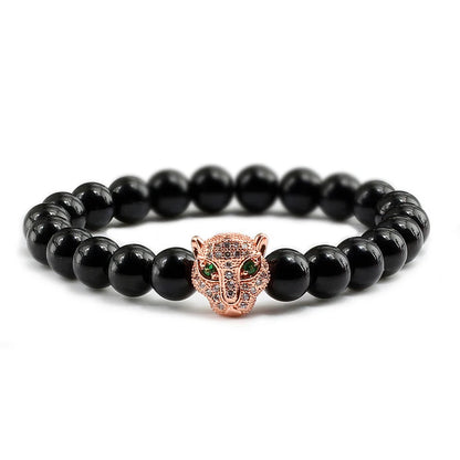Black Volcanic Healing Balance Stone Beads Men's Bracelet - 12 Style