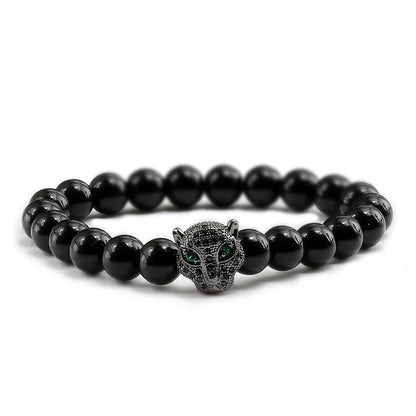 Black Volcanic Healing Balance Stone Beads Men's Bracelet - 12 Style