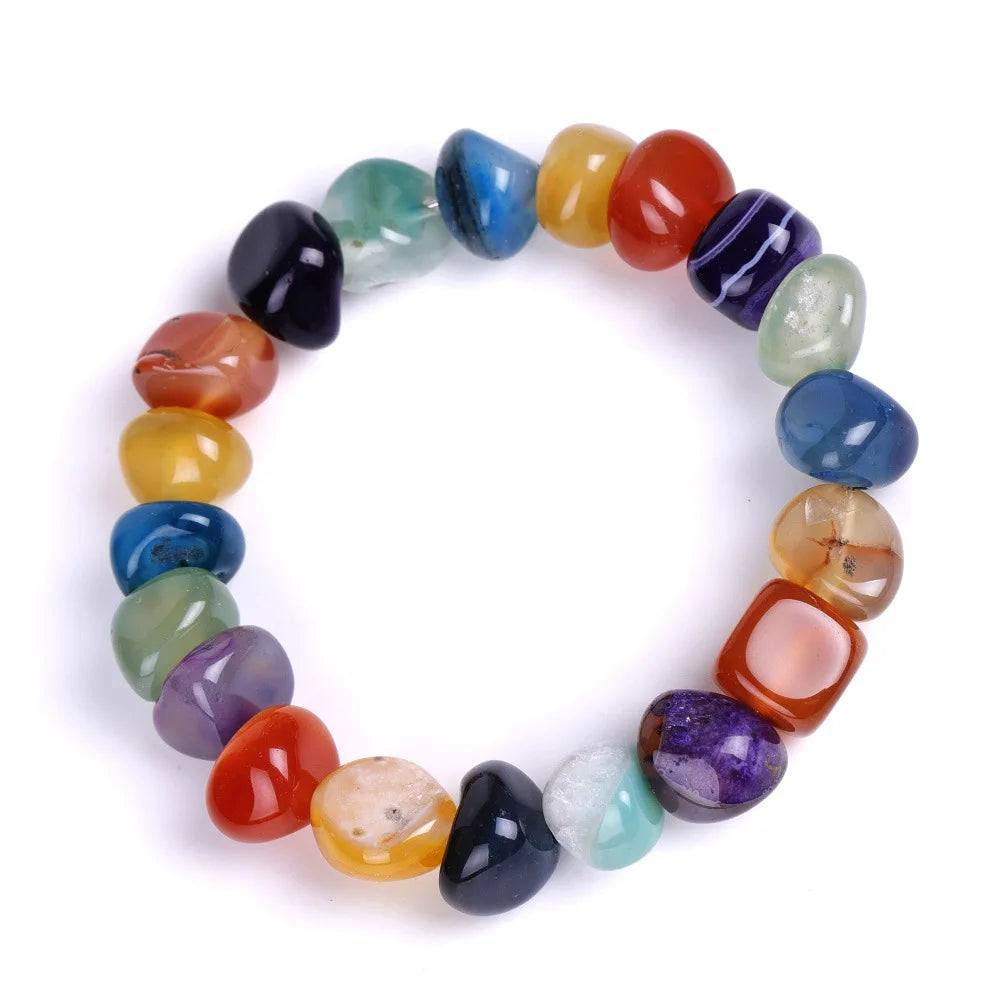 DIEZI Yoga Ethnic Multicolor Natural Irregular Stone Beads