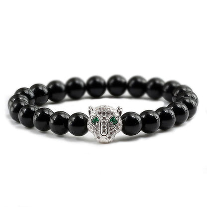 Black Volcanic Healing Balance Stone Beads Men's Bracelet - 12 Style