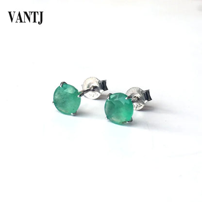 Real Natural Emerald Earrings Sterling 925 Silver Elegant Fine Jewelry For Women Lady Party Wedding Gift with Box