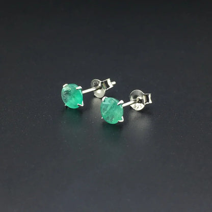 Real Natural Emerald Earrings Sterling 925 Silver Elegant Fine Jewelry For Women Lady Party Wedding Gift with Box