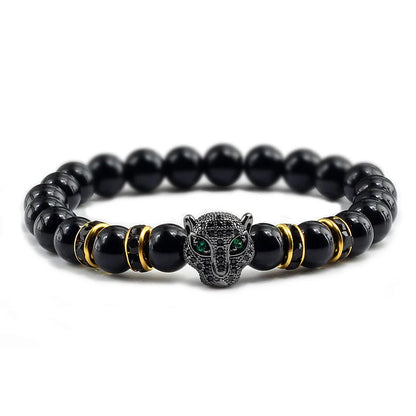 Black Volcanic Healing Balance Stone Beads Men's Bracelet - 12 Style