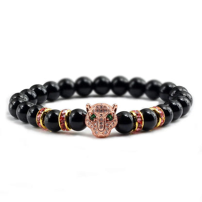 Black Volcanic Healing Balance Stone Beads Men's Bracelet - 12 Style