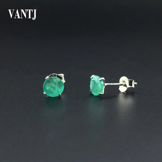 Real Natural Emerald Earrings Sterling 925 Silver Elegant Fine Jewelry For Women Lady Party Wedding Gift with Box