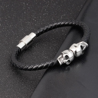 Men Jewelry Black Braided Leather Bracelets