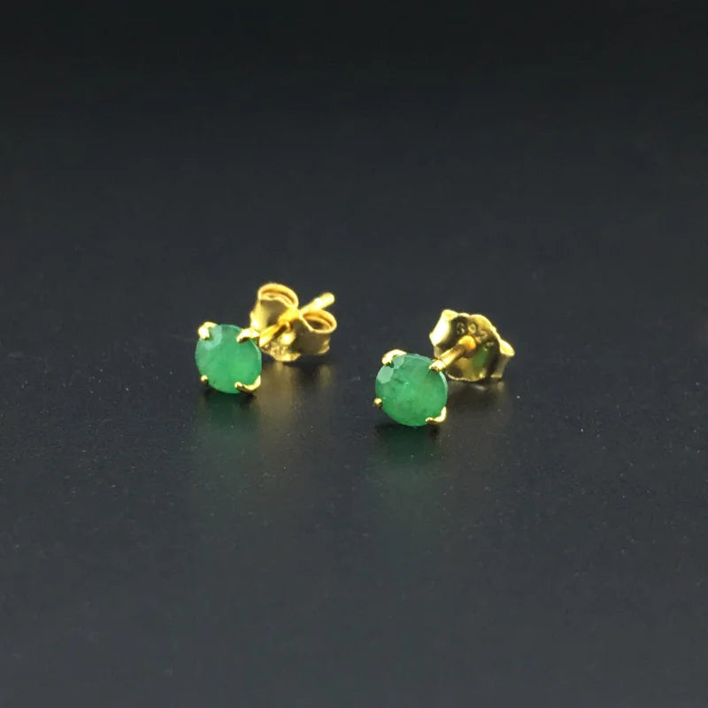 Real Natural Emerald Earrings Sterling 925 Silver Elegant Fine Jewelry For Women Lady Party Wedding Gift with Box