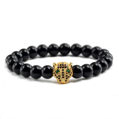 Black Volcanic Healing Balance Stone Beads Men's Bracelet - 12 Style