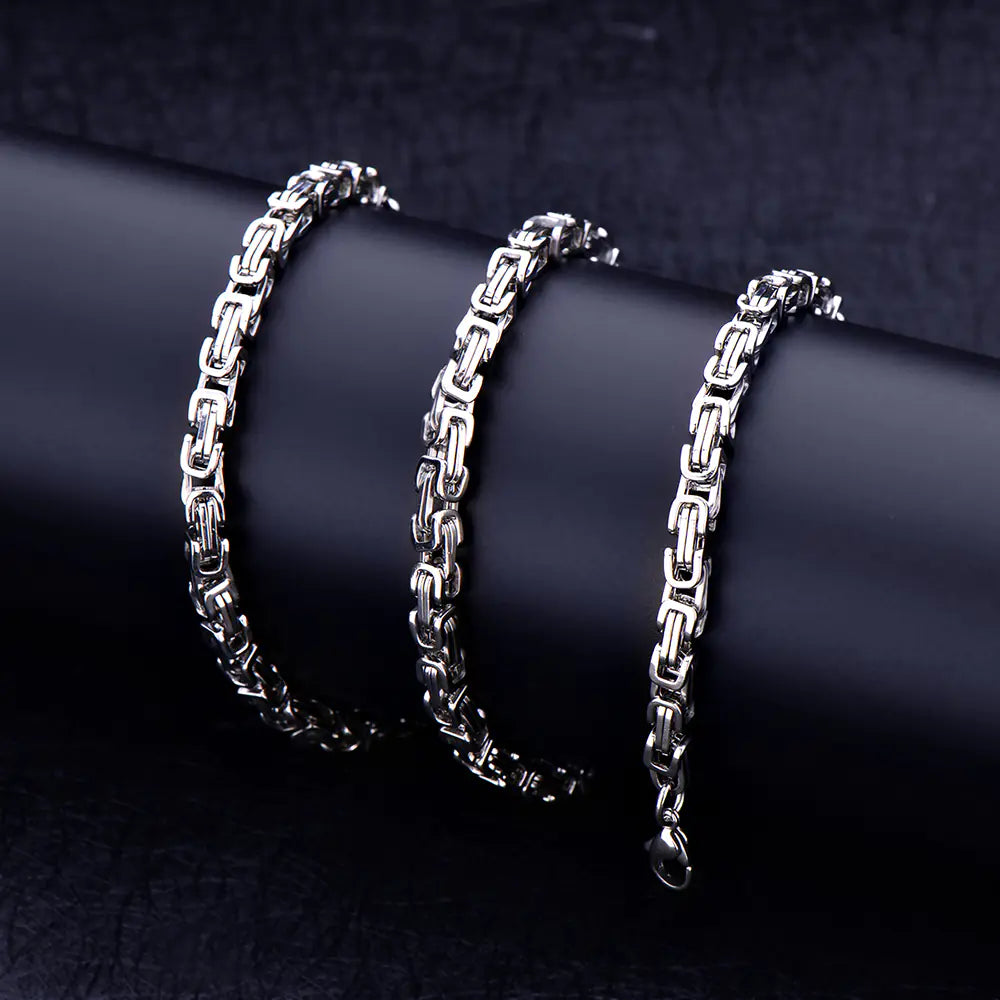 Men's Colorless Stainless Steel Hip Hop Necklace