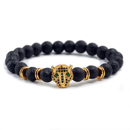 Black Volcanic Healing Balance Stone Beads Men's Bracelet - 12 Style