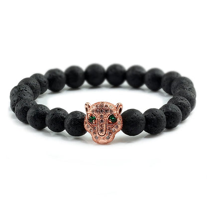 Black Volcanic Healing Balance Stone Beads Men's Bracelet - 12 Style