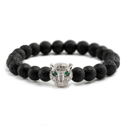 Black Volcanic Healing Balance Stone Beads Men's Bracelet - 12 Style