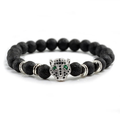 Black Volcanic Healing Balance Stone Beads Men's Bracelet - 12 Style