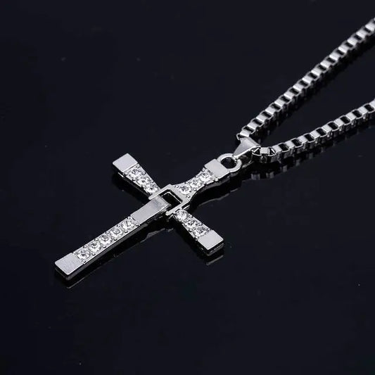 Simple Men's Cross Box Chain Necklace