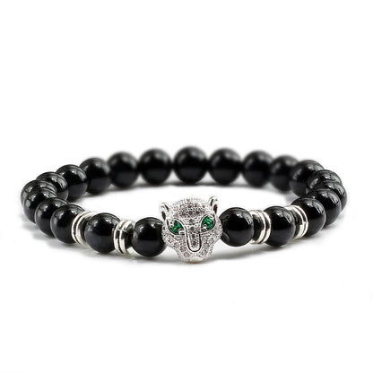 Black Volcanic Healing Balance Stone Beads Men's Bracelet - 12 Style
