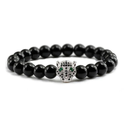 Black Volcanic Healing Balance Stone Beads Men's Bracelet - 12 Style
