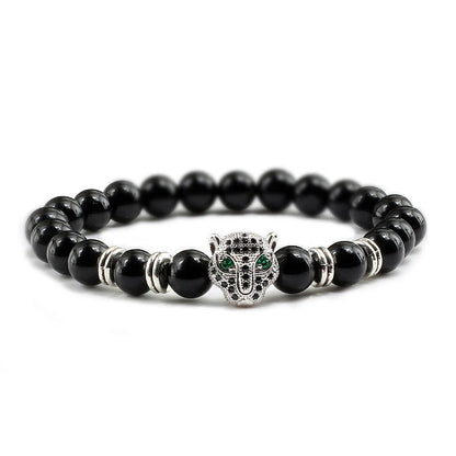 Black Volcanic Healing Balance Stone Beads Men's Bracelet - 12 Style