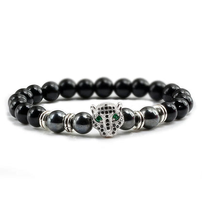 Black Volcanic Healing Balance Stone Beads Men's Bracelet - 12 Style