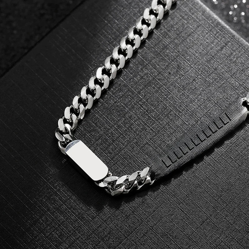 Men's Titanium Steel Cuban Chain Necklace - Simple Style