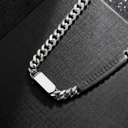 Men's Titanium Steel Cuban Chain Necklace - Simple Style